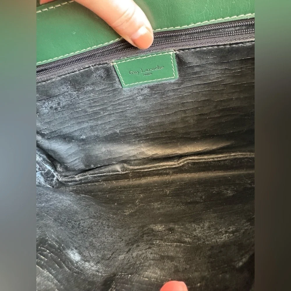 Guy Laroche Dark Green Envelope Clutch